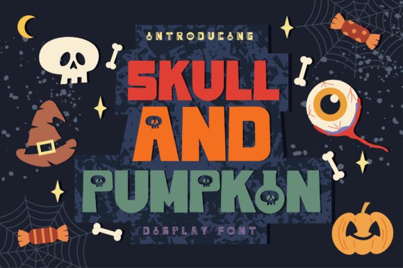 Skull and Pumpkin: A Cute Halloween Display Font for Crafters