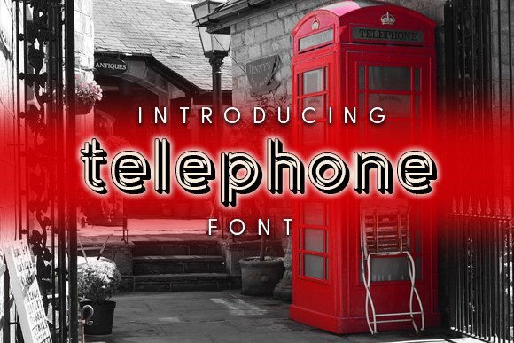 Telephone: A Shadowed Small Caps Display Font That Pops