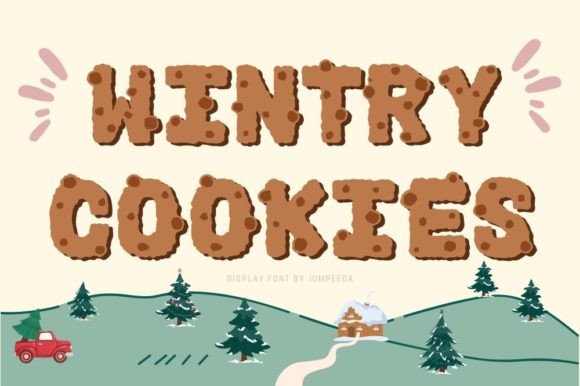 Wintry Cookies: A Festive Display Font for Digital Design